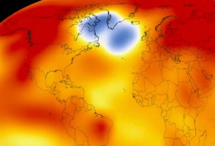 Hình ảnh đốm lạnh ở Bắc Đại Tây Dương. (Nguồn: CNN)
