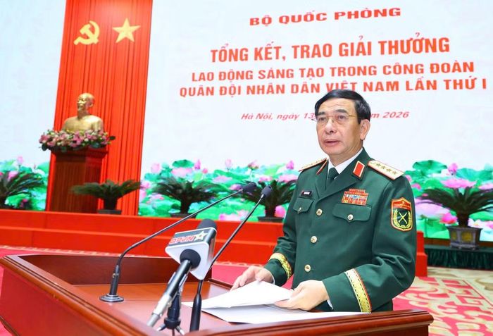 Đại tướng Phan Văn Giang phát biểu tại chương trình.