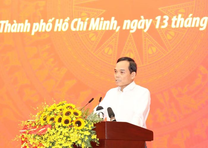 Bí thư Thành ủy TPHCM Trần Lưu Quang phát biểu tại buổi làm việc.