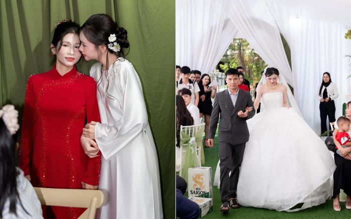 Nhi hạnh phúc khi có bố mẹ đồng hành trong hôn lễ