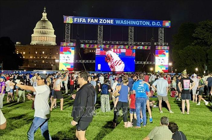 Không khí khu Fan Zone tại Washington. Ảnh: Ngọc Quang/PV TTXVN tại Mỹ