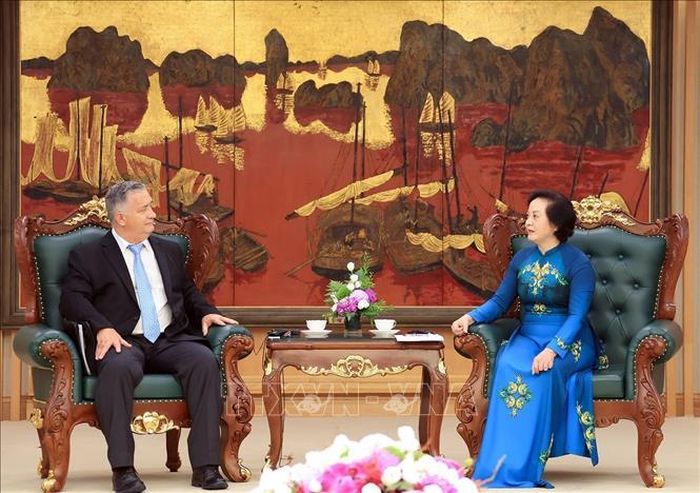 Phó Thủ tướng Phạm Thị Thanh Trà tiếp đại diện Đại học Công nghệ Texas (Hoa Kỳ). Ảnh: Tuấn Anh/TTXVN