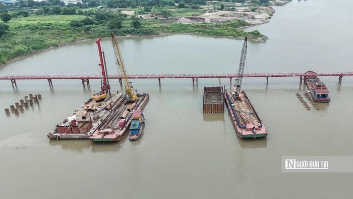 Đây là một trong những hạng mục quan trọng nhất của cầu Thượng Cát, dự kiến 3 trụ tháp chính sẽ được hoành thành trong tháng 8/2026.