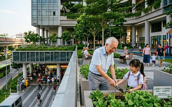 Mô hình tổ hợp đô thị tích hợp đa chức năng giúp xóa nhòa khái niệm về khoảng cách và thời gian di chuyển, mang lại sự tiện lợi tối đa cho cư dân Singapore.