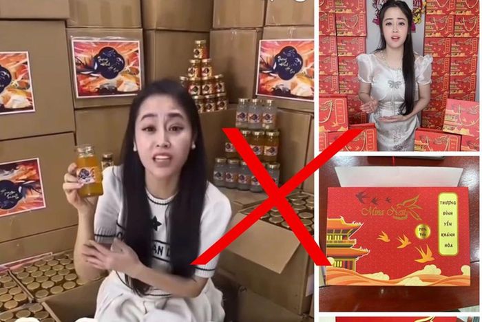 Vũ Thùy Trang livestream bán hàng giả trên Facebook.