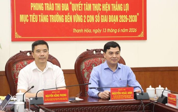 Các đồng chí: Nguyễn Hoài Anh, Ủy viên Trung ương Đảng, Phó Bí thư Tỉnh ủy, Chủ tịch UBND tỉnh; Nguyễn Hồng Phong, Ủy viên dự khuyết Trung ương Đảng, Phó Bí thư Thường trực Tỉnh ủy, Chủ tịch HĐND tỉnh dự lễ phát động tại điểm cầu tỉnh Thanh Hóa.