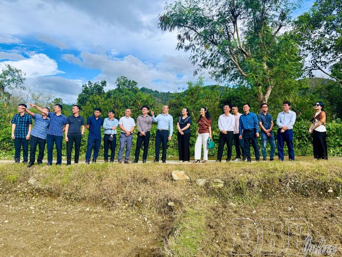 Đại diện Công ty Cổ phần Cà phê Detech khảo sát thực địa vị trí đầu tư nhà máy chế biến sâu cà phê tại xã Mường Ảng.