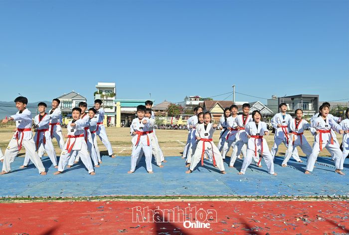 Biểu diễn võ taekwondo.