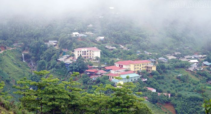 Trung tâm xã Tà Xi Láng nhìn từ trên cao.