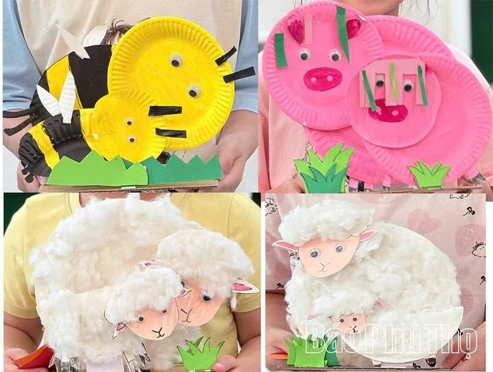 Những con vật dễ thương được làm từ vật liệu tái chế.