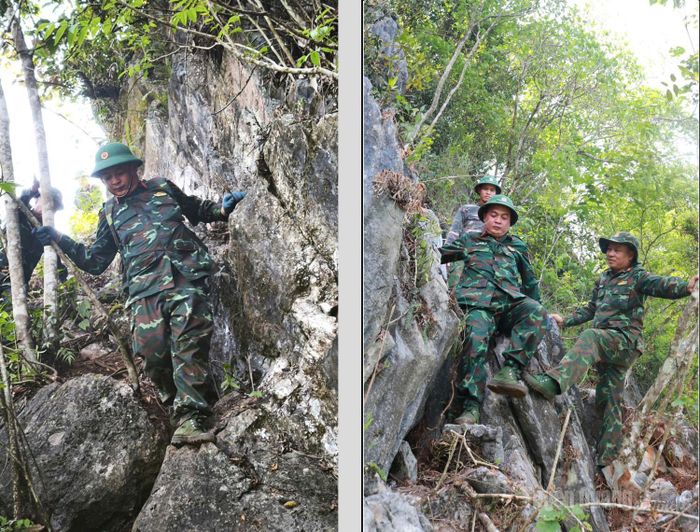 Những bước chân bền bỉ vượt qua địa hình núi đá ngổn ngang, sắc nhọn trên hành trình tìm đồng đội giữa đại ngàn biên giới.