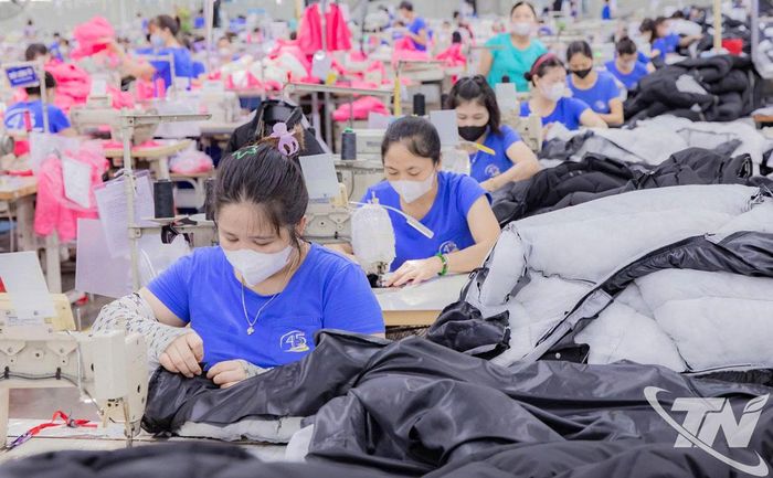 Cải thiện điều kiện làm việc và chế độ phúc lợi là giải pháp quan trọng để giữ chân người lao động. Trong ảnh: Công nhân sản xuất mặt hàng may xuất khẩu tại Công ty CP Đầu tư và Thương mại TNG.
