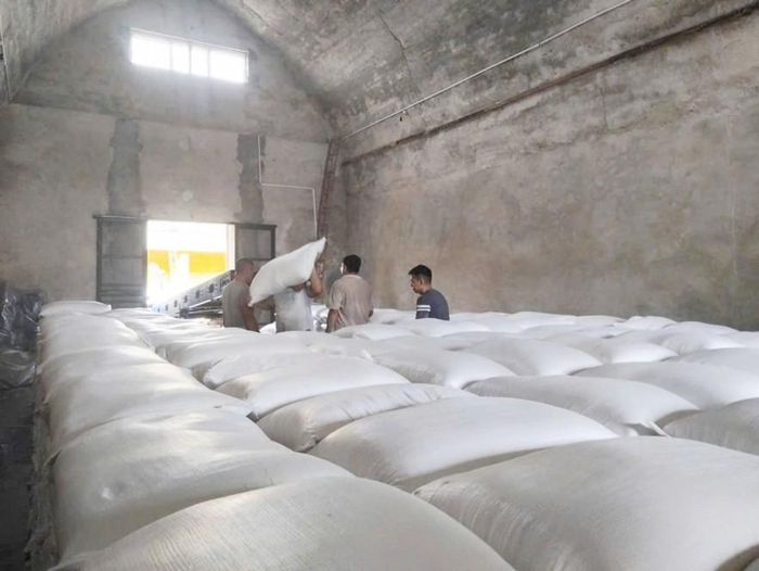 Điểm kho ĐK4.KV1 (điểm kho Phong Châu) thuộc Chi cục Dự trữ nhà nước khu vực I khẩn trương nhập gạo dự trữ năm 2026. Ảnh: Vũ Hoàng