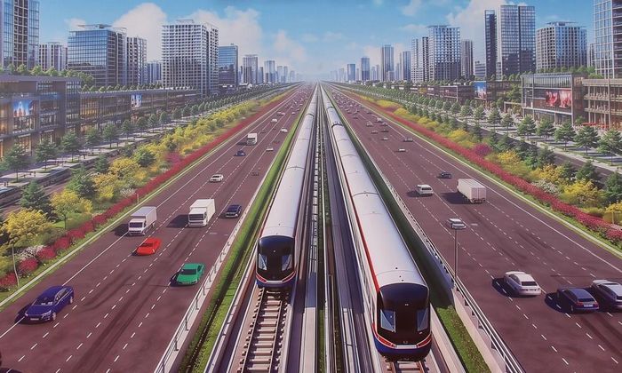 Phối cảnh tuyến đường kết nối sân bay Gia Bình và Thủ đô Hà Nội. Ảnh: Báo Bắc Ninh.