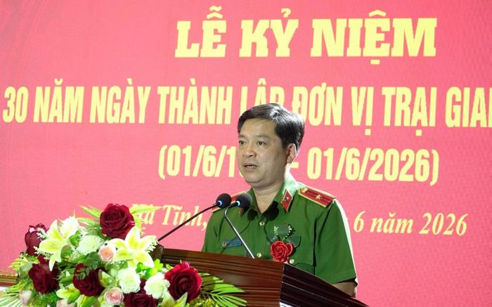 Thiếu tướng Nguyễn Thanh Trường - Cục trưởng Cục C10 phát biểu tại lễ kỷ niệm.