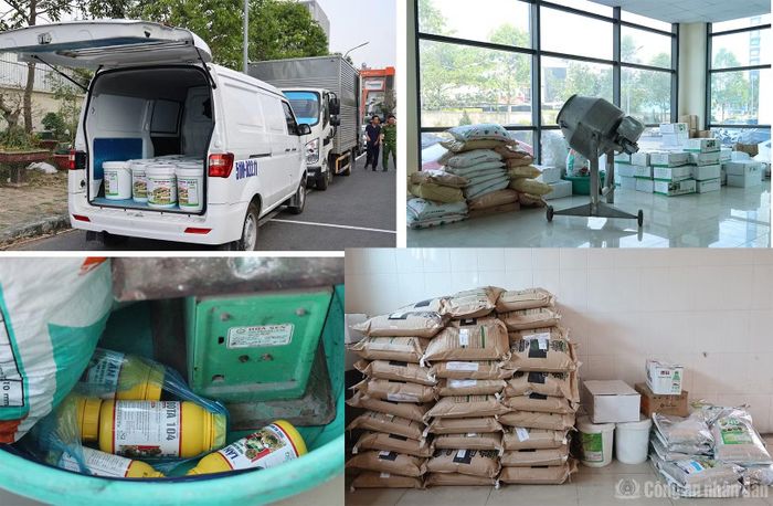 Nhà xưởng, thiết bị máy móc mà đối tượng Thiệt dùng để sản xuất phân bón giả.