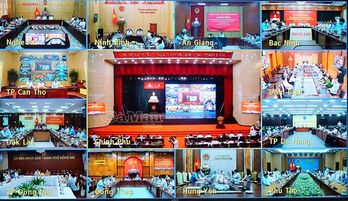 Lễ phát động được kết nối trực tuyến đến các tỉnh, thành phố trên cả nước. (Ảnh chụp màn hình)