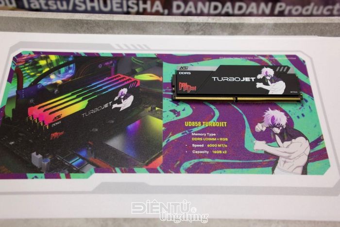 Bộ nhớ DDR5 TurboJet RGB phiên bản Dandadan kết hợp hiệu năng gaming với thiết kế mang đậm phong cách anime Nhật Bản.