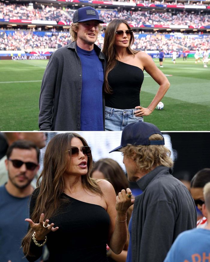 Nữ diễn viên, người mẫu Colombia Sofia Vergara - nổi tiếng trong vai Gloria Delgado của phim "Modern Family" đứng cùng diễn viên Owen Wilson.