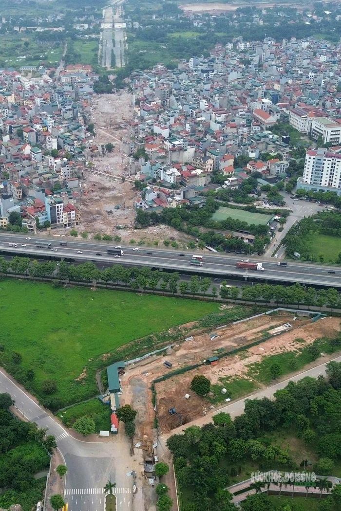 Toàn cảnh mặt bằng dự án sau khi nhiều hộ dân đã bàn giao đất phục vụ thi công.