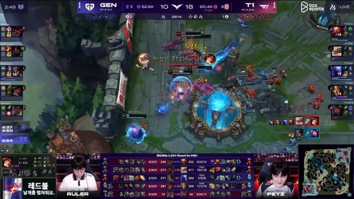 Ryze của Faker và Naafiri trong tay Oner "càn quét" toàn bộ đội hình Gen.G trong ván cuối.