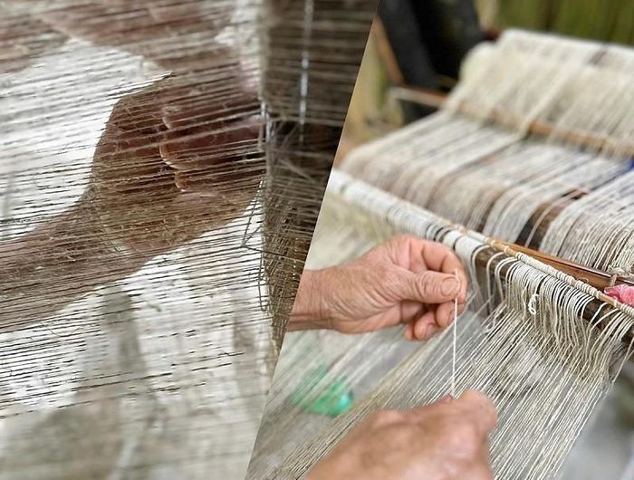Những thao tác tỉ mỉ trên khung dệt được tích lũy qua nhiều năm kinh nghiệm