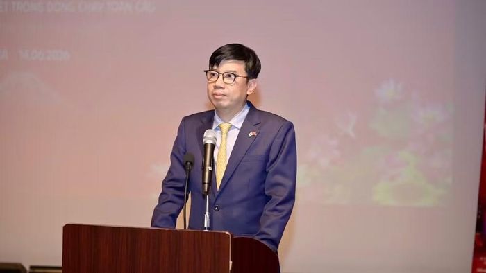Tổng Lãnh sự Việt Nam tại Osaka Nguyễn Trường Sơn phát biểu tại chương trình.