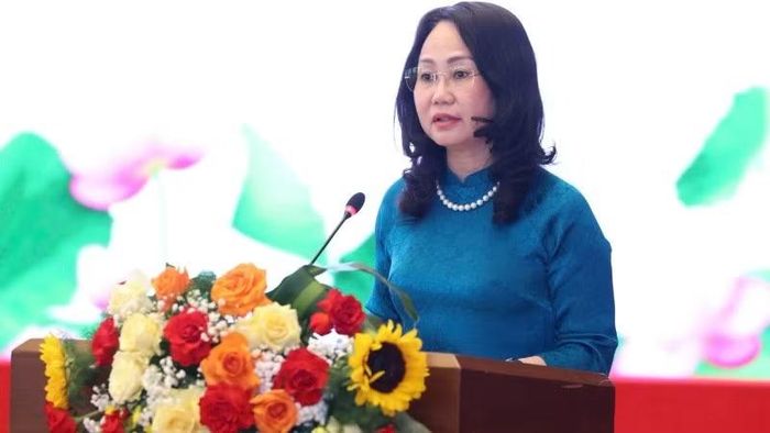 Ủy viên Trung ương Đảng, Bộ trưởng Văn hóa, Thể thao và Du lịch Lâm Thị Phương Thanh phát biểu. (Ảnh: DUY LINH)