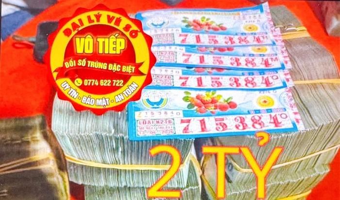 Giải độc đắc của vé số Hậu Giang trúng tại tỉnh Tây Ninh. Ảnh: ĐLVS Vô Tiếp