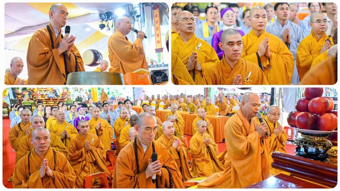  Nghi lễ tụng kinh Địa Tạng Bồ-tát. Ảnh: MẠNH THẮNG 