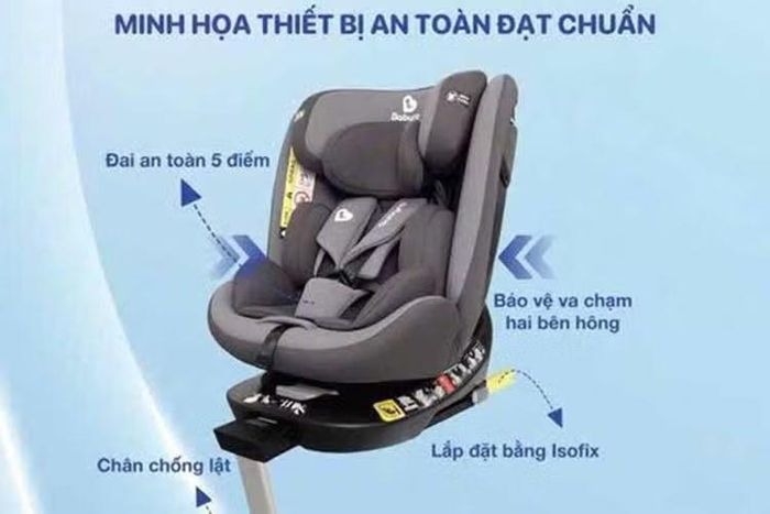 Các loại ghế an toàn dành cho trẻ em được theo từng lứa tuổi.