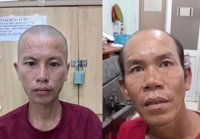 Hai đối tượng tại cơ quan công an.