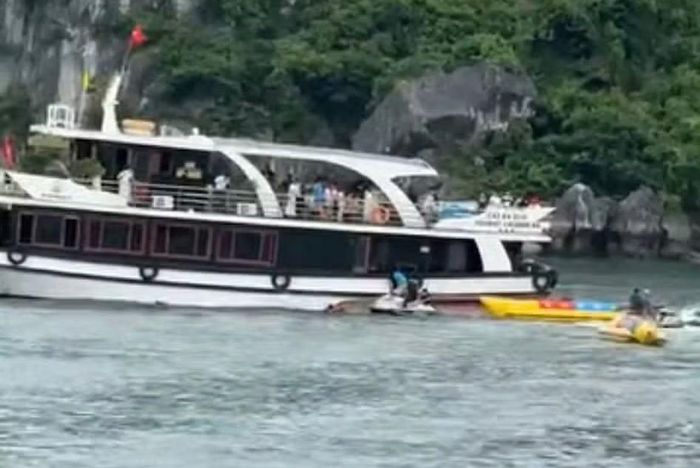 Hiện trường vụ việc va chạm tàu du lịch trên vịnh Lan Hạ (Hải Phòng) khiến một người tử vong.