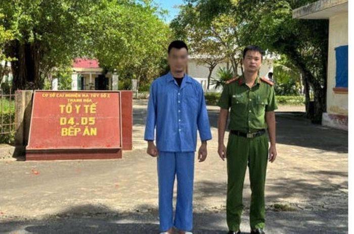 Lê Cao Long tại cơ sở cai nghiện ma túy.