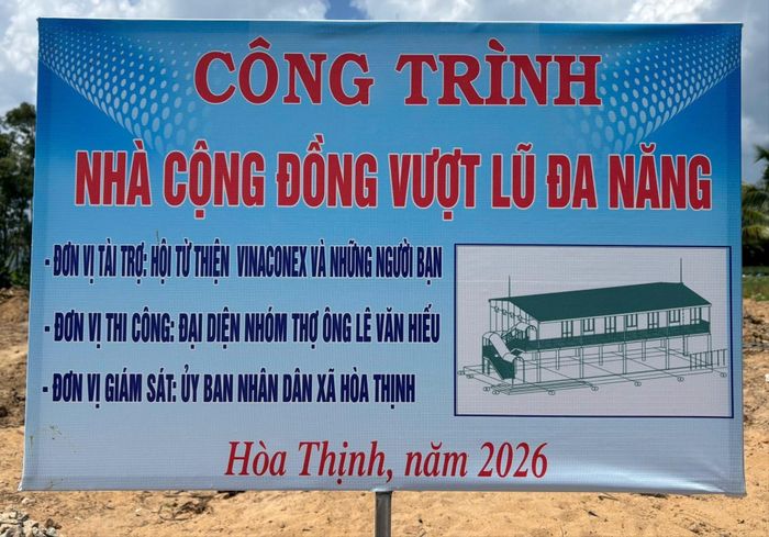 Thông tin về nhà tránh lũ cộng đồng tại thôn Phú Hữu.