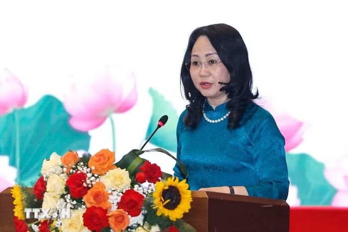 Bộ trưởng Bộ Văn hóa, Thể thao và Du lịch Lâm Thị Phương Thanh phát biểu. (Ảnh: Doãn Tấn/TTXVN)