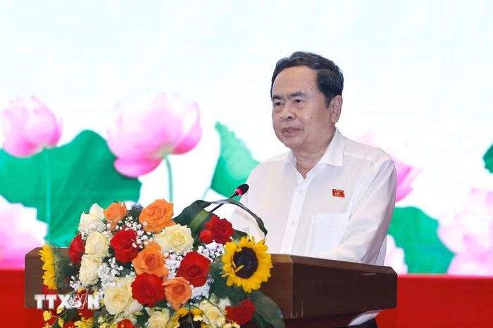 Chủ tịch Quốc hội Trần Thanh Mẫn phát biểu. (Ảnh: Doãn Tấn/TTXVN)