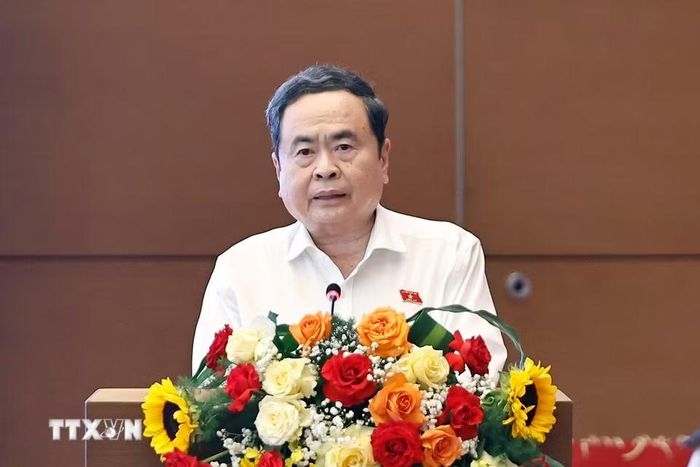 Chủ tịch Quốc hội Trần Thanh Mẫn phát biểu. (Ảnh: Doãn Tấn/TTXVN)