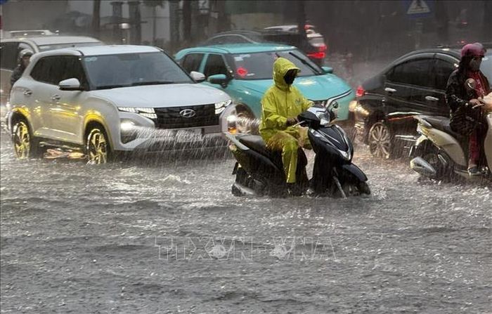 Khu vực vùng núi và trung du Bắc Bộ có mưa vừa, mưa to từ đêm 14/6. Ảnh TTXVN