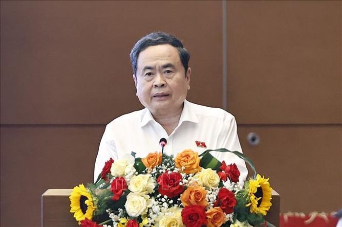 Chủ tịch Quốc hội Trần Thanh Mẫn phát biểu. Ảnh: Doãn Tấn/TTXVN