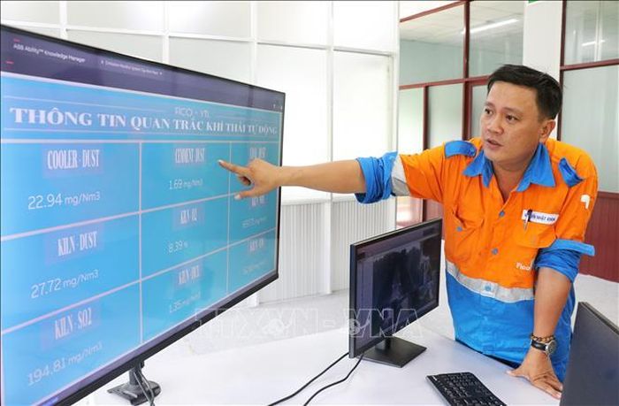 Dữ liệu từ hệ thống quan trắc khí thải tự động tại Nhà máy Xi măng FICO Tây Ninh được truyền về cơ quan quản lý để giám sát, góp phần nâng cao hiệu quả kiểm soát nguồn thải công nghiệp.