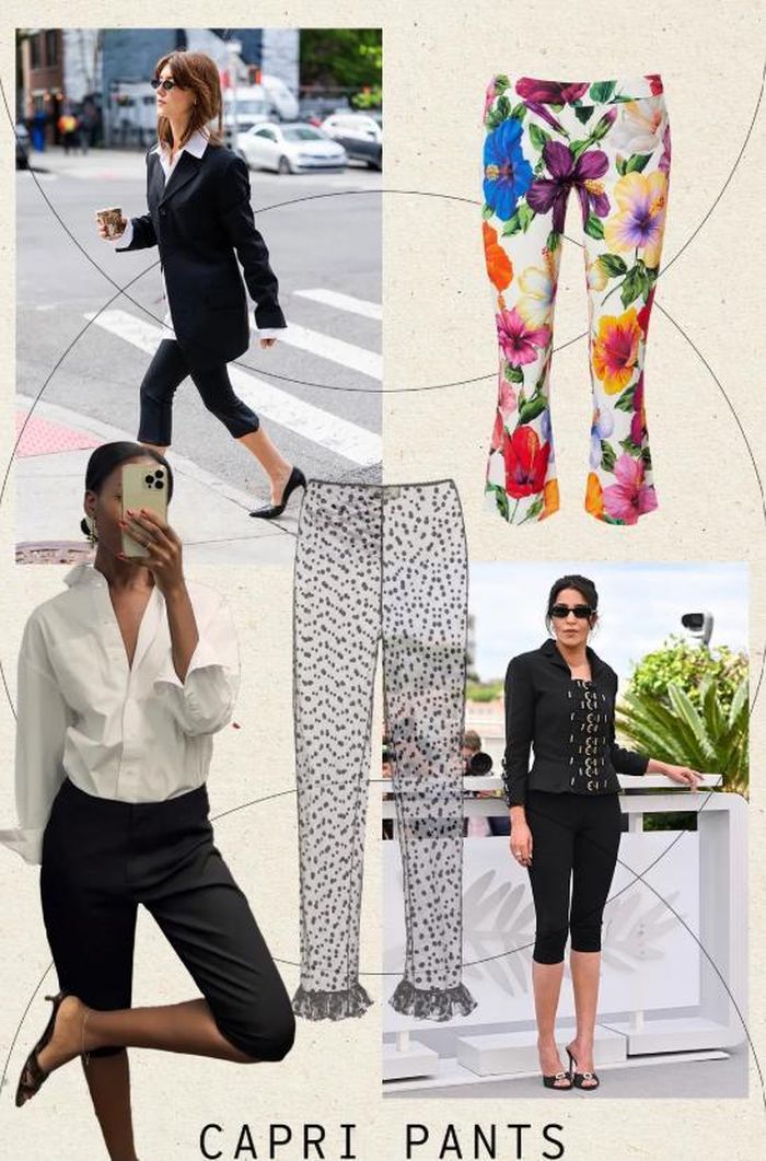 Quần capri quay trở lại mạnh mẽ trên cả thảm đỏ lẫn đường phố. Ảnh: Who What Wear UK