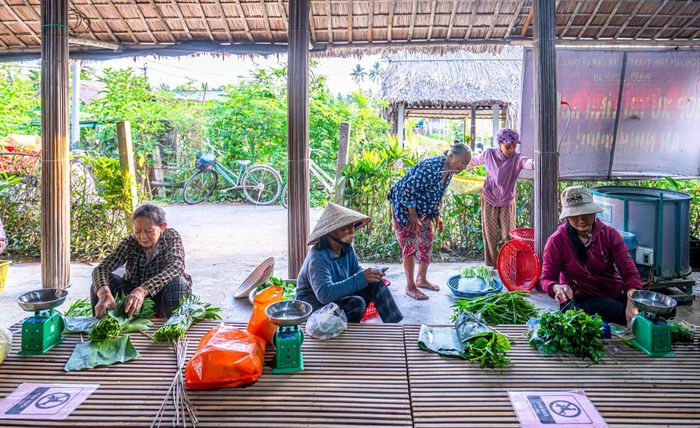Người dân địa phương cùng tham gia sơ chế, đóng gói rau sạch, tạo thêm việc làm và thu nhập ổn định cho cộng đồng.