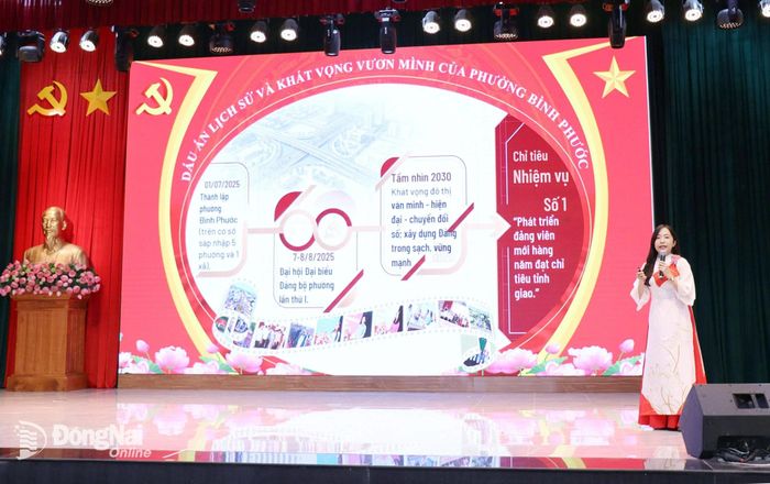 Thí sinh tham gia vòng sơ khảo Hội thi báo cáo viên, tuyên truyền viên giỏi cấp thành phố năm 2026 tại phường Bình Phước, thành phố Đồng Nai vào tháng 6-2026. Ảnh: Ngọc Thuận