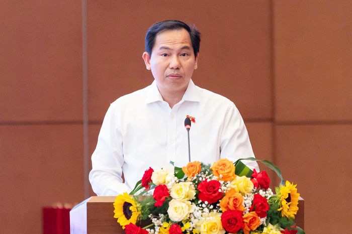 Tổng Thư ký, Chủ nhiệm Văn phòng Quốc hội Lê Quang Mạnh phát biểu tại cuộc gặp. Ảnh: Phạm Thắng
