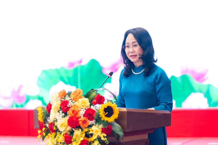 Bộ trưởng Bộ Văn hóa, Thể thao và Du lịch Lâm Thị Phương Thanh phát biểu. Ảnh: Phạm Thắng