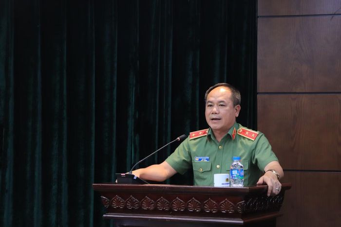 Trung tướng Nguyễn Thanh Tùng, Giám đốc Công an TP Hà Nội phát biểu đáp từ.
