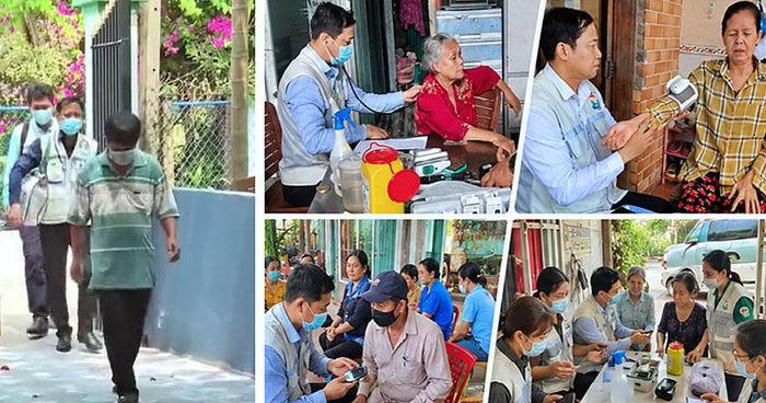 7 đội chăm sóc sức khỏe liên tục gắn với địa bàn dân cư của Trạm y tế xã Hiệp Phước đã khám sức khỏe, tư vấn phòng bệnh, cập nhật hồ sơ sức khỏe cho người dân. Ảnh: Sở Y tế Thành phố Hồ Chí Minh