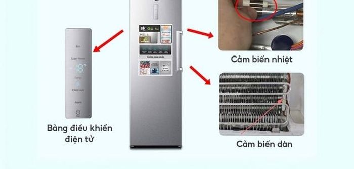 Một số tủ lạnh hiện đại được trang bị cảm biến cửa nhằm điều chỉnh hoạt động làm lạnh hoặc ngắt tạm thời các bộ phận bên trong khi mở cửa.