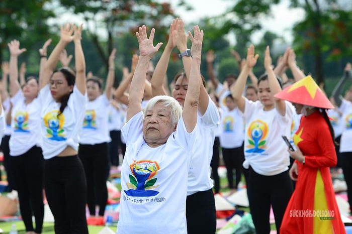 Người cao tuổi tham gia thiền định và luyện tập Yoga.